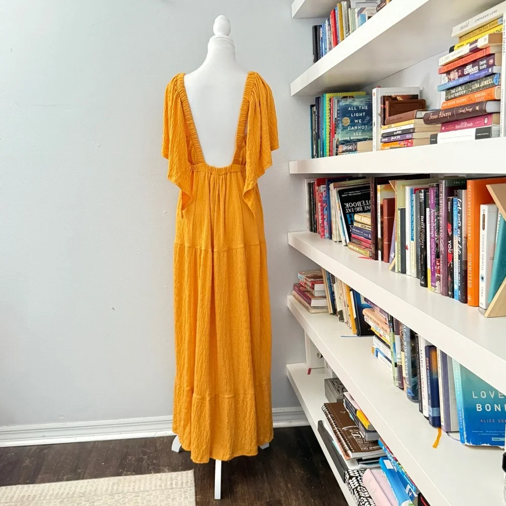 Free People Dress La La Maxi Dress in Golden Pollen XS - Picture 7 of 14